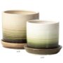 Anchor Petits Pot with Attached Saucer – Green/Brown – 6.75
